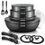 Induction Cookware with Healthy Ceramic Coating, Nonstick Pots and Pans Set 13pcs with Detachable Handles