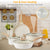 Kitchen Cookware Set Pots and Pans Set White Nonstick Granite Coating Dishwasher Safe Fast Even Heat Induction Frying Pan