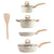 Kitchen Cookware Set Pots and Pans Set White Nonstick Granite Coating Dishwasher Safe Fast Even Heat Induction Frying Pan